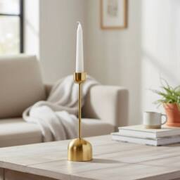 EONLION 1X 36cm Gold Metal Taper Candlestick Bell Candle Holder Stand - Size: 1X 36 cm - thumbnail 2
