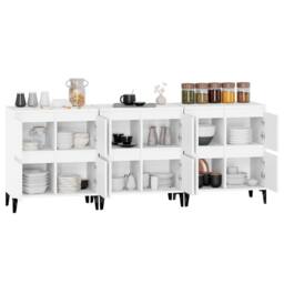 Berkfield Home Sideboards 3 pcs White 60x35x70 cm Engineered Wood - Size: 60 x 35 x 70 cm - thumbnail 5