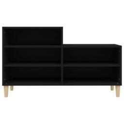 Berkfield Home Shoe Cabinet Black 102x36x60 cm Engineered Wood - Size: 102 x 36 x 60 cm - thumbnail 5