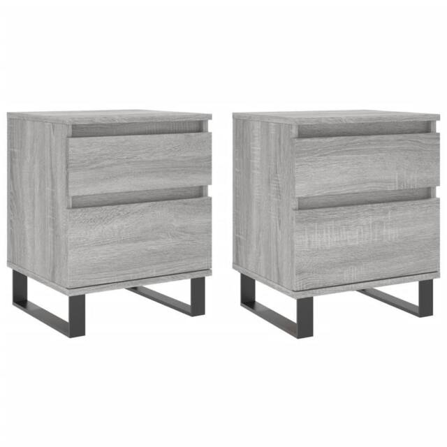 Berkfield Home Bedside Cabinets 2 pcs Grey Sonoma 40x35x50 cm Engineered Wood - Size: 40 x 35 x 50 cm - image 1