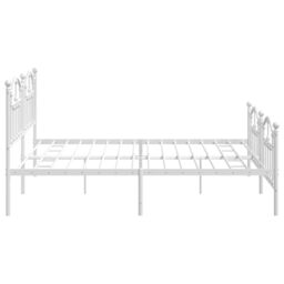 Berkfield Home Metal Bed Frame with Headboard & Footboard White 200x200 cm - thumbnail 6