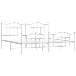 Berkfield Home Metal Bed Frame with Headboard & Footboard White 200x200 cm - thumbnail 4