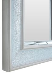 Orsina Rectangular Wall Mirror with Bevelled Glass Frame, Boutique Style Mirror with Mosaic Inlay, Functional MDF in Silver - thumbnail 3
