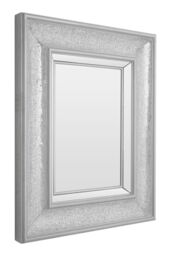 Orsina Rectangular Wall Mirror with Bevelled Glass Frame, Boutique Style Mirror with Mosaic Inlay, Functional MDF in Silver - thumbnail 2