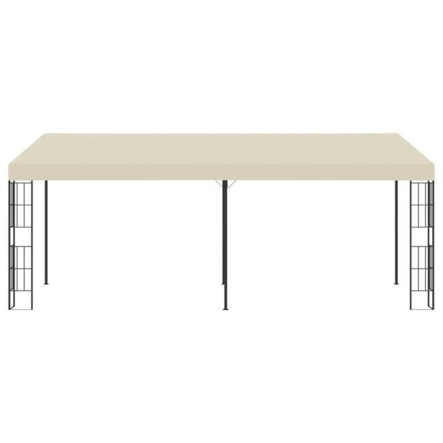 Berkfield Home Wall-mounted Gazebo 3x6 m Cream Fabric in Beige - image 1