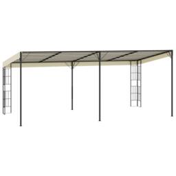 Berkfield Home Wall-mounted Gazebo 3x6 m Cream Fabric in Beige - thumbnail 4