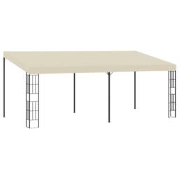 Berkfield Home Wall-mounted Gazebo 3x6 m Cream Fabric in Beige - thumbnail 2