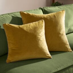 Furn Meridian Velvet Piped Cushion in Gold - Size: 45 cm x 45 cm - thumbnail 5