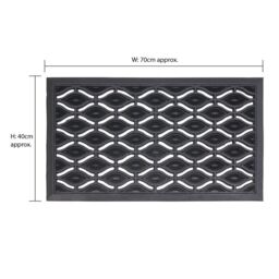JVL Elipses Eyes Rubber Doormat 40x70cm in Black - Size: 40 cm x 70 cm - thumbnail 5