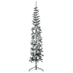 Berkfield Home Slim Artificial Half Christmas Tree with Flocked Snow 180 cm in Green - thumbnail 2