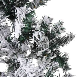 Berkfield Home Slim Artificial Half Christmas Tree with Flocked Snow 180 cm in Green - thumbnail 7