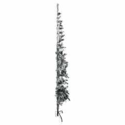 Berkfield Home Slim Artificial Half Christmas Tree with Flocked Snow 180 cm in Green - thumbnail 5