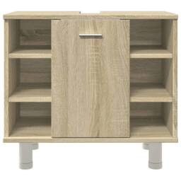 Berkfield Home Bathroom Cabinet Sonoma Oak 60x32x53.5 cm Engineered Wood in Brown - thumbnail 5