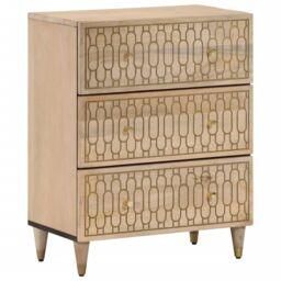 Berkfield Home Side Cabinet 60x33x75 cm Solid Wood Mango in Brown - Size: 60 x 33 x 75 cm - thumbnail 1