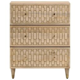 Berkfield Home Side Cabinet 60x33x75 cm Solid Wood Mango in Brown - Size: 60 x 33 x 75 cm - thumbnail 3