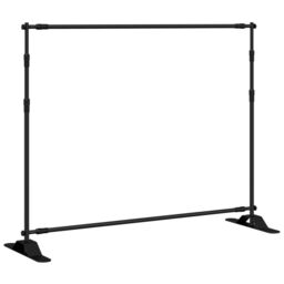 Berkfield Home Backdrop Stand Black 254x243 cm Steel - thumbnail 2
