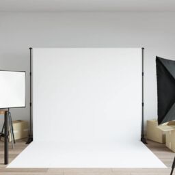 Berkfield Home Backdrop Stand Black 254x243 cm Steel - thumbnail 1