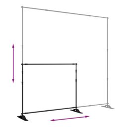 Berkfield Home Backdrop Stand Black 254x243 cm Steel - thumbnail 6