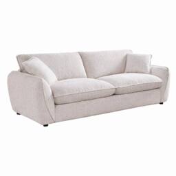 Furnishings For Less UK Berti Modern Beige Fabric 3 Seater Sofa Curved Arms - thumbnail 2