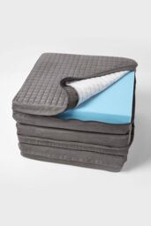 Homescapes Suede Orthopaedic Foam 3 Seater Booster Cushion in Grey - thumbnail 2
