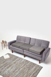 Homescapes Suede Orthopaedic Foam 3 Seater Booster Cushion in Grey - thumbnail 5