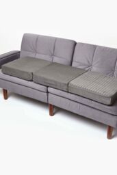 Homescapes Suede Orthopaedic Foam 3 Seater Booster Cushion in Grey - thumbnail 1