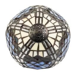 Happy Homewares Handmade Beaded Coloured Stained Glass Tiffany Table Lamp - Size: 8 inches - thumbnail 3