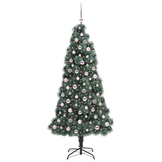 Berkfield Home Elegant Artificial Pre-lit Christmas Tree with Ball Set Green 210 cm - image 1