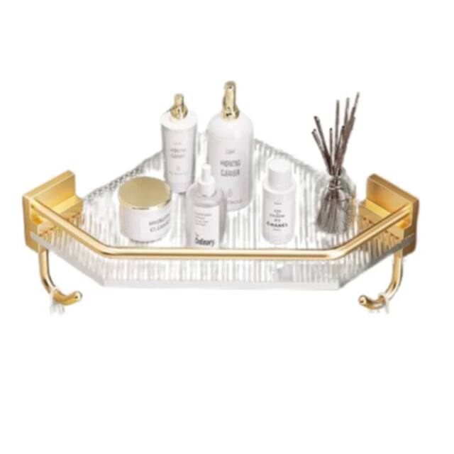 Nordara Gold hookless Corner Shower Shelf Wall Mount Bathroom - Size: 180 cm width x 180 cm drop - image 1