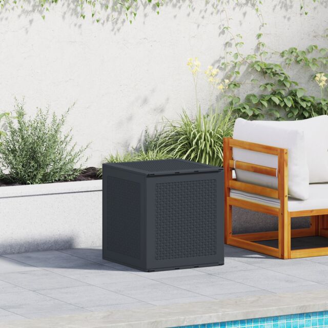 Berkfield Home Garden Storage Box Anthracite 55x53x57 cm PP - Size: 55 x 53 x 57 cm - image 1