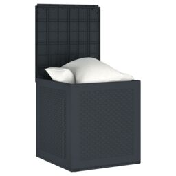 Berkfield Home Garden Storage Box Anthracite 55x53x57 cm PP - Size: 55 x 53 x 57 cm - thumbnail 3