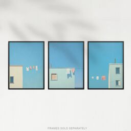 Artery8 Wall Art Print Set of 3 Laundry Day Washing Line Utility Room Minimalist Blue Sky 3 Pack Poster Laundry Room - Size: A4 - thumbnail 5