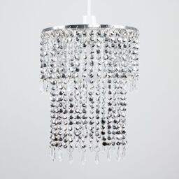 ValueLights Acrylic Droplets Pair of Silver Ceiling Pendant Droplets Shades - thumbnail 3
