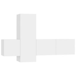 Berkfield Home 3 Piece TV Cabinet Set White Engineered Wood - thumbnail 2