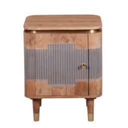 Indian Hub Wilton Bedside Table - Acacia Wood - L40 x W50 x H60 cm in Brown - thumbnail 1