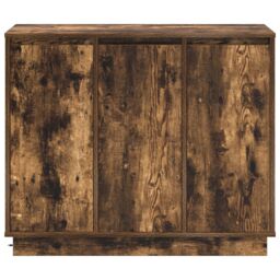 Berkfield Home Sideboard with LED in Smoked Oak - 90x32x75 cm - Made of Engineered Wood in Brown - Size: 90 x 32 x 75 cm - thumbnail 7