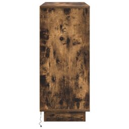 Berkfield Home Sideboard with LED in Smoked Oak - 90x32x75 cm - Made of Engineered Wood in Brown - Size: 90 x 32 x 75 cm - thumbnail 8