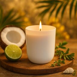 Nicola Spring 130g Coconut & Lime Soy Candles - Pack of 3 - Fruity Summer in White - thumbnail 2
