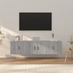 Berkfield Home 3 Piece TV Cabinet Set Grey Sonoma Engineered Wood - thumbnail 1