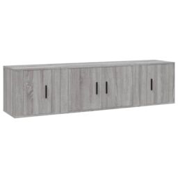 Berkfield Home 3 Piece TV Cabinet Set Grey Sonoma Engineered Wood - thumbnail 2
