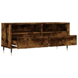 Berkfield Home TV Cabinet Smoked Oak 100x34.5x44.5 cm Engineered Wood in Brown - thumbnail 6