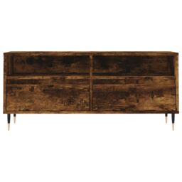 Berkfield Home TV Cabinet Smoked Oak 100x34.5x44.5 cm Engineered Wood in Brown - thumbnail 5