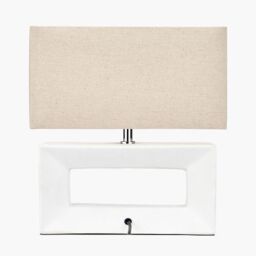Ruma Block White Ceramic Rectangular Table Lamp - thumbnail 4