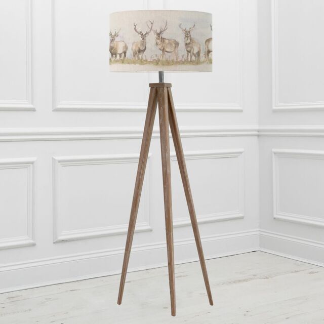 Voyage Maison Aratus Floor Lamp With Moorland Stag Eva Lampshade in Light Beige - image 1