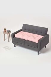 Homescapes Cotton 2 Seater Booster Cushion in Pink - thumbnail 6