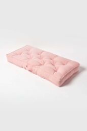 Homescapes Cotton 2 Seater Booster Cushion in Pink - thumbnail 2