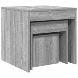 Berkfield Home Nesting Tables 3 pcs Grey Sonoma Engineered Wood - thumbnail 6