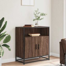 Berkfield Home Sideboard Brown Oak 68x35x76 cm Engineered Wood - Size: 68 x 35 x 76 cm - thumbnail 3
