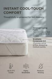 Homescapes Advanced Cooling Mattress Topper Hypoallergenic in White - Size: Single - thumbnail 2