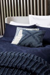 Nalu Nicole Scherzinger 'Leilani' Cotton Sateen Standard Pillowcase in Dark Blue - thumbnail 3